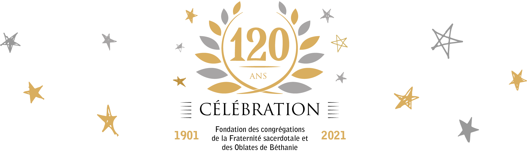Logo du 120ième anniversaire de Fondation des congrégations de la Fraternité Sacerdotale et des Oblates de Béthanie