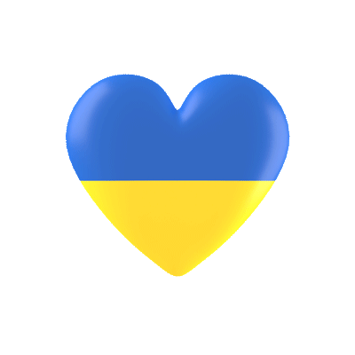 Animation du drapeau de l'Ukraine en forme de coeur