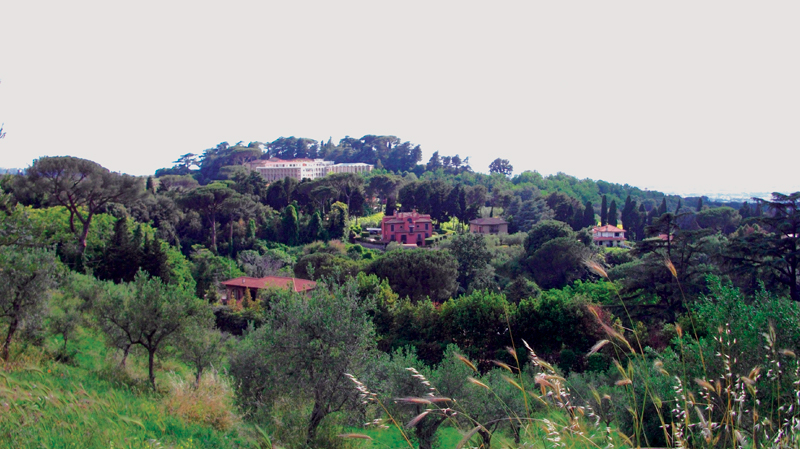 Vue d'un paysage verdoyant à Frascati.