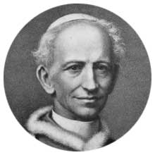 En médaillon : Le pape Léon XIII